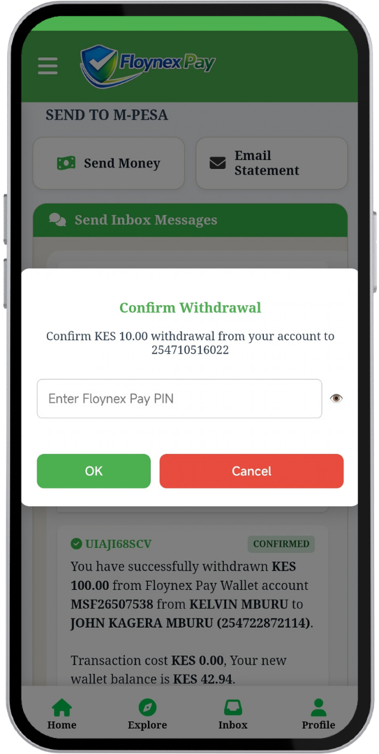Step 4 - M-PESA 4: PIN Confirmation
