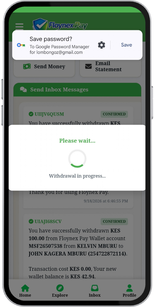 Step 4 - M-PESA 5: Withdrawal in Progress